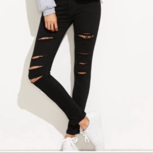black ripped jeans in perfect condition